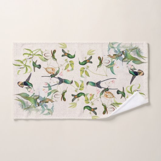 Hummingbird Bird Nest Orchid Flower Bath Set Bad Handdoek (Handdoek)