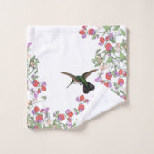 Hummingbird Bird Sweet Pea Flower Bath Set Bad Handdoek (Wasdoekje)