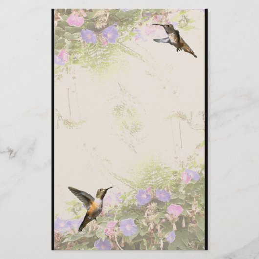 Hummingbird Bird Wildlife Floral Briefpapier (Voorkant)