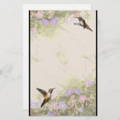 Hummingbird Bird Wildlife Floral Briefpapier (Voorkant / Achterkant)