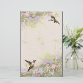 Hummingbird Bird Wildlife Floral Briefpapier (Staand voorkant)