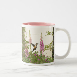 Hummingbird Bird Wildlife Floral Tweekleurige Koffiemok