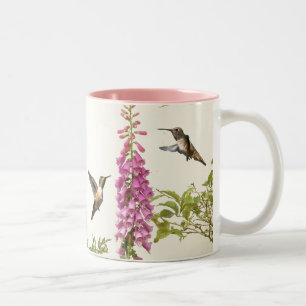 Hummingbird Bird Wildlife Floral Tweekleurige Koffiemok