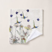 Hummingbird Birds Catsear Flowers Bath Towel Set Bad Handdoek (Wasdoekje)