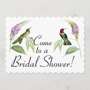Hummingbird Birds Floral Bridal Shower Invitation Kaart