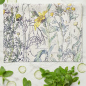 Hummingbird Birds Mums Wildbloks Kitchen Towel Theedoek (Gevouwen)