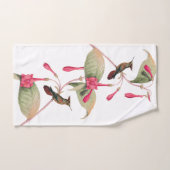 Hummingbird Birds Pink Flowers Bath Towel Set Bad Handdoek (Handdoek)