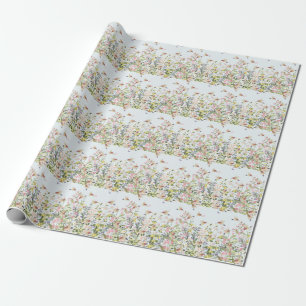 Hummingbird bloementuin illustratie cadeaupapier