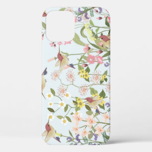 Hummingbird bloementuin illustratie iPhone 12 hoesje