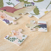Hummingbird bloementuin illustratie legpuzzel (Zijkant)