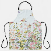 Hummingbird bloementuin illustratie schort (Voorkant)
