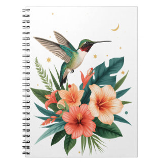Hummingbird Bloom Tropical Botanical Notebook Notitieboek