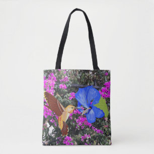 Hummingbird, Blue Hibiscus en Bougainvillea Draagtas