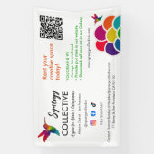 Hummingbird Business Logo QR Code Huurruimte Spandoek (Verticaal)