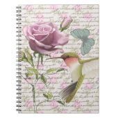  Hummingbird Butterfly en Roos Notitieboek (Voorkant)