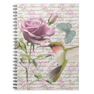 Hummingbird Butterfly en Roos Notitieboek