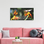Hummingbird Butterfly Flowers Wrapped Canvas Print (Insitu (Woonkamer))