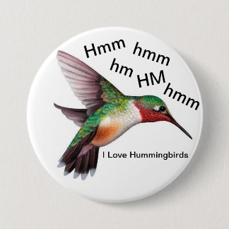 Hummingbird Button/3" Round Ronde Button 7,6 Cm
