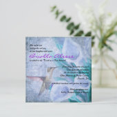 HUMMINGBIRD & CALLA LILY Invitation Bat mitzvah (Debout devant)