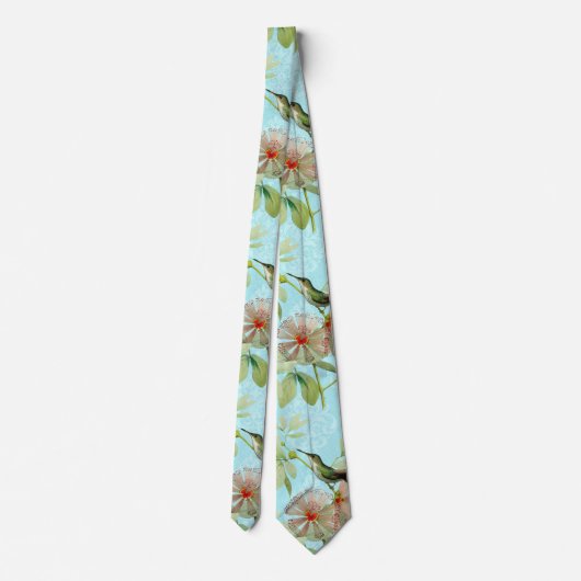 Hummingbird Colibri Green Leaf Spring Vibes Stropdas (Achterkant)