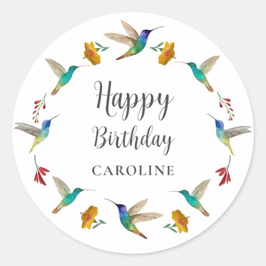 Hummingbird Custom Birthday Sticker (Devant)