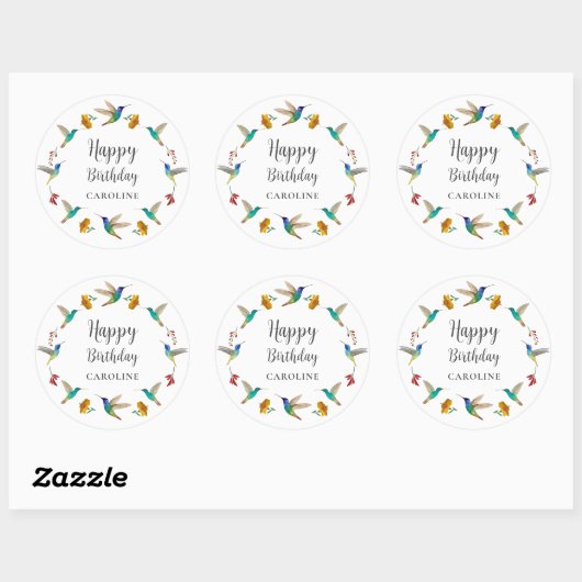 Hummingbird Custom Birthday Sticker (Feuille)