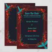 Hummingbird Dark Botanical Theme Kaart (Voorkant / Achterkant)