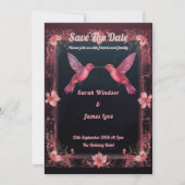 Hummingbird Dark Botanical Theme Kaart (Voorkant)