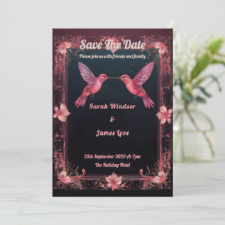 Hummingbird Dark Botanical Theme Kaart