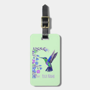 Hummingbird Design Botanische Bloemen Vogelliefheb Bagagelabel