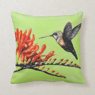 Hummingbird en Crocosmia Painting Kussen
