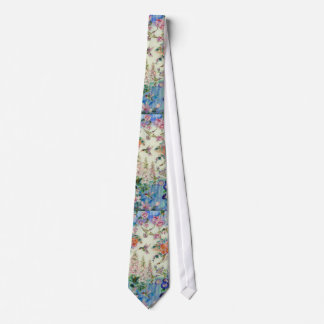 HUMMINGBIRD en Pink Flowers Necktie Stropdas