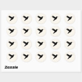 Hummingbird Envelope Seal Minimalist Silhouette Ronde Sticker (Vel)