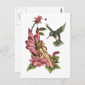 Hummingbird Fairy Briefkaart (Voorkant / Achterkant)