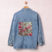 HUMMINGBIRD FLEURS ROSES ART Denim Jean Jacket (Hangar)