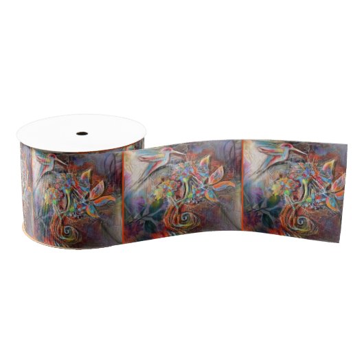 Hummingbird Flight Soft Pastels Art Grosgrain Lint (Spoel)