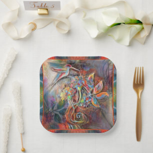 Hummingbird Flight Soft Pastels Art Paper Borden Papieren Bordje