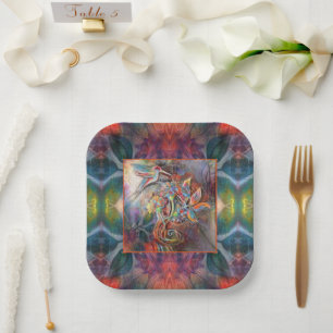 Hummingbird Flight Soft Pastels Art Papieren Bordje