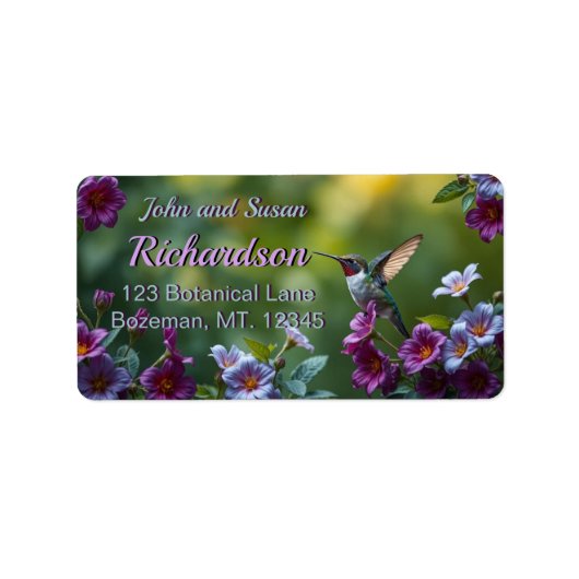 Hummingbird Floral Design Adres Label (Voorkant)