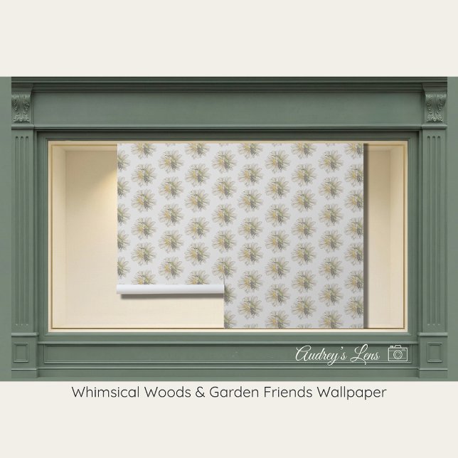 Hummingbird | Floral White Background Behang (Creator heeft geüpload)