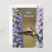 Hummingbird Flower Custom Briefkaart (Voorkant / Achterkant)