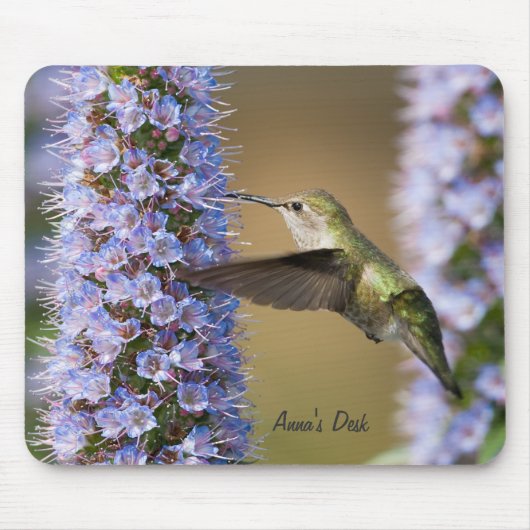 Hummingbird Flower Custom Mousepad Muismat (Voorkant)
