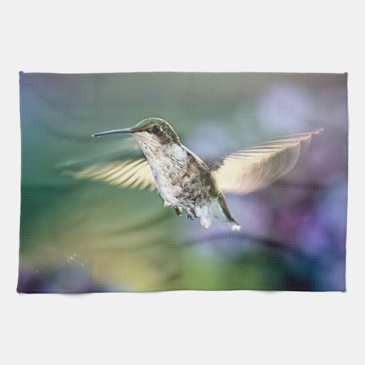 Hummingbird Flying Theedoek (Horizontaal)