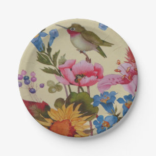 Hummingbird Friends Wilde Flowers Papieren Bordje