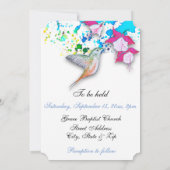 Hummingbird & Fuchsia Élégante invitation de maria (Dos)
