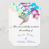 Hummingbird & Fuchsia Élégante invitation de maria (Devant / Derrière)