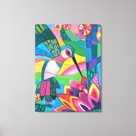 Hummingbird Garden Canvas Afdruk (Voorkant)