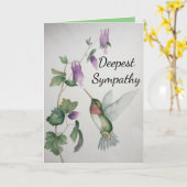 Hummingbird Garden Diepste sympathie Waterverf Kaart (Gele Bloem)