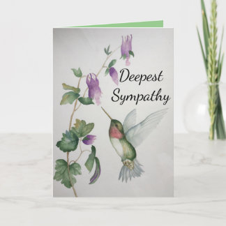Hummingbird Garden Diepste sympathie Waterverf Kaart
