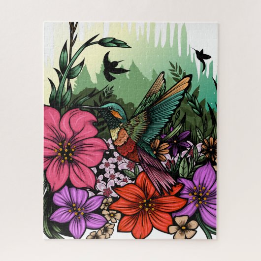 Hummingbird Garden Legpuzzel (Verticaal)